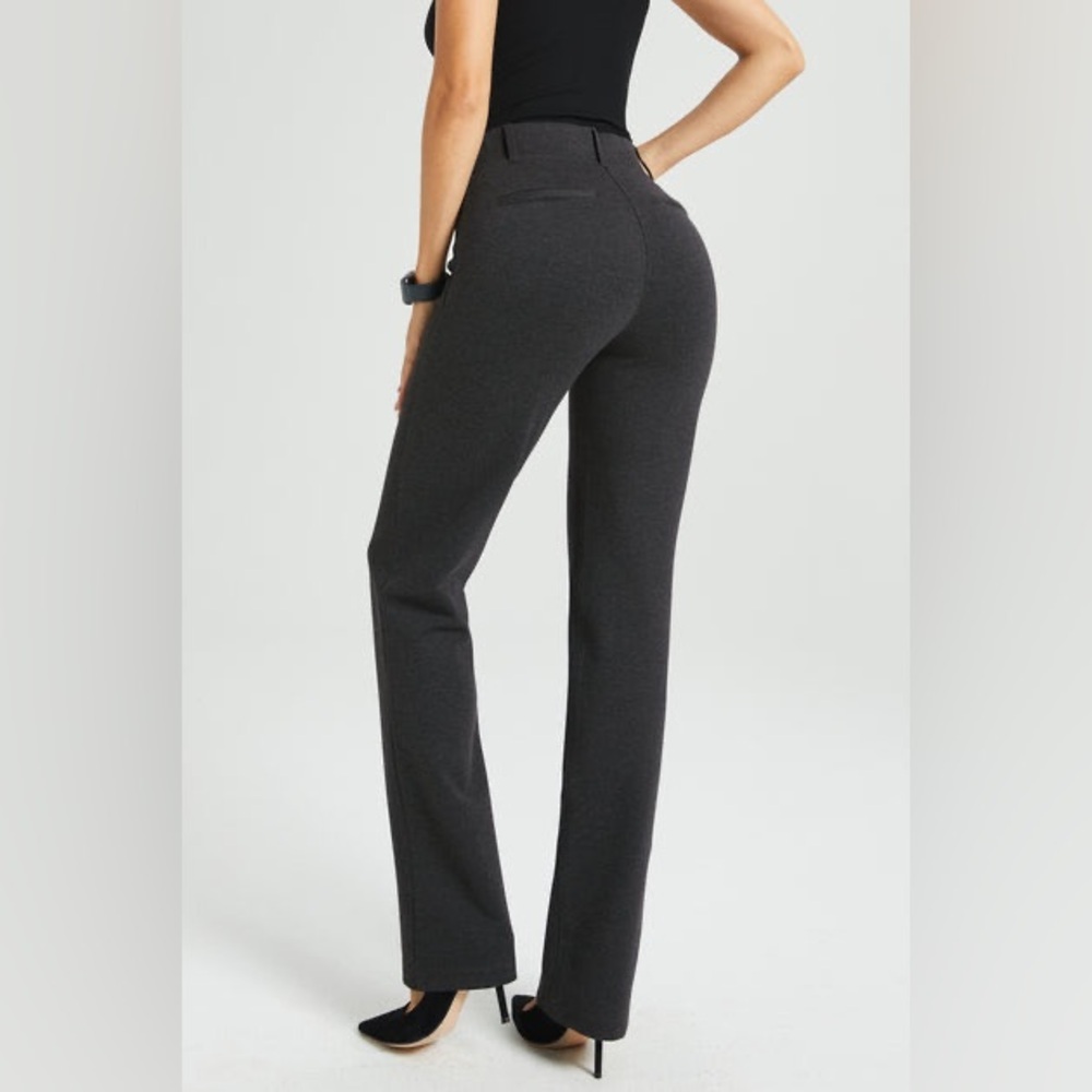 Betabrand Classic Dress Pant Yoga Pant Straight in Charcoal Grey Size XS Petite. - Picture 12 of 15